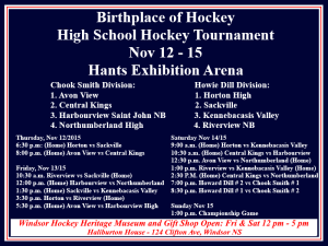 Birthplace of Hockey High School Hockey Tournament @ Windsor Exhibition Arena | Windsor | Nova Scotia | Canada